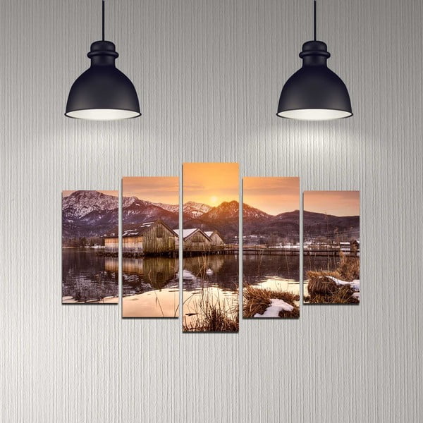 Obrazy zestaw 5 szt. Winter Sunset – Wallity-image-1