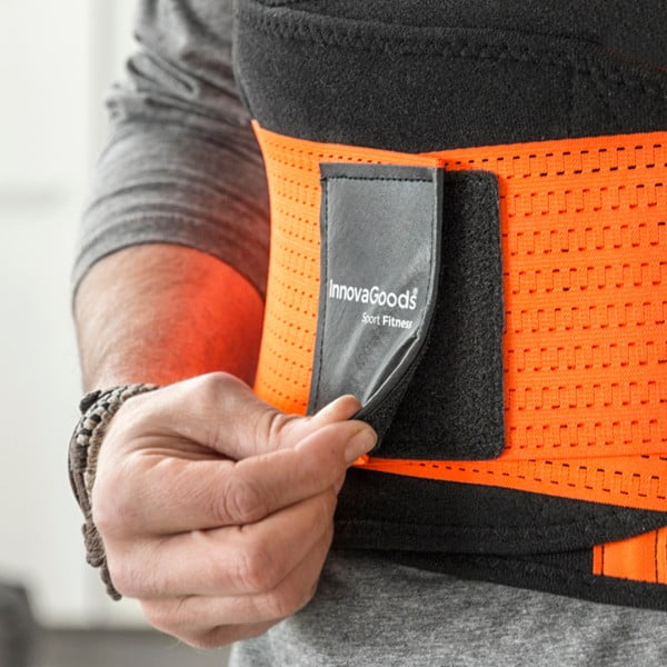 Pomarańczowo-czarny sportowy pas korygujący InnovaGoods, rozm. L-image-3