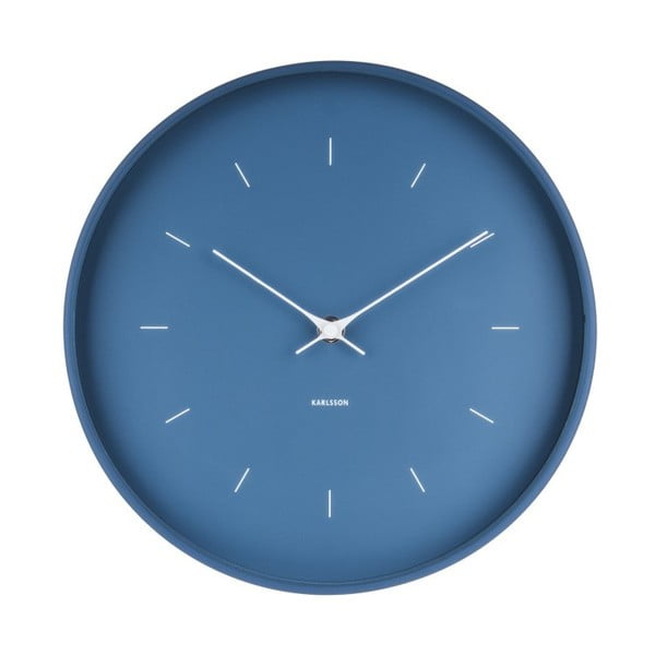 Niebieski zegar ścienny Karlsson Butterfly, ⌀ 27,5 cm