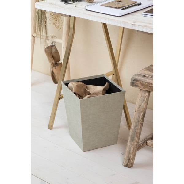 Beżowy kosz na śmieci Sofia Canvas Paper Laminate – Bigso-image-1