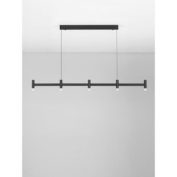 Aluminiowa lampa wisząca LED ze ściemniaczem w kolorze matowej czerni z kloszem ze szkła akrylowego Poetic – Nova Luce-image-3