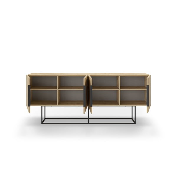 Niska komoda w dekorze dębu 200x80 cm Titan – Marckeric-image-2