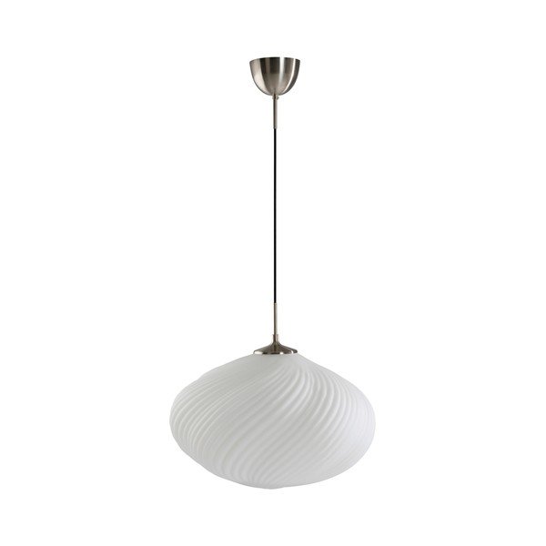 Biała/w kolorze srebra lampa wisząca z opalowego szkła ze ściemniaczem ø 50 cm Meringue – Jotex