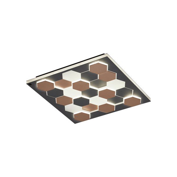 Czarna lampa sufitowa LED ze sterowaniem głosowym/mobilną aplikacją i metalowym kloszem 55x55 cm Cifavo – CINQUE-image-1