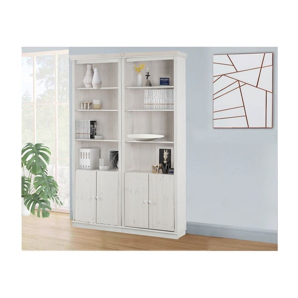 Biały regał z litego drewna sosnowego 148x223 cm Anita – Støraa-image-1