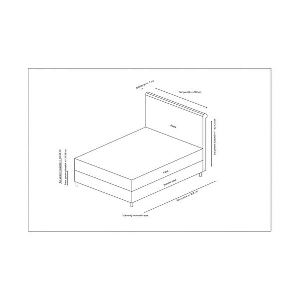 Beżowe łóżko boxspring ze schowkiem 140x200 cm Sonata – Kalune Design-image-4