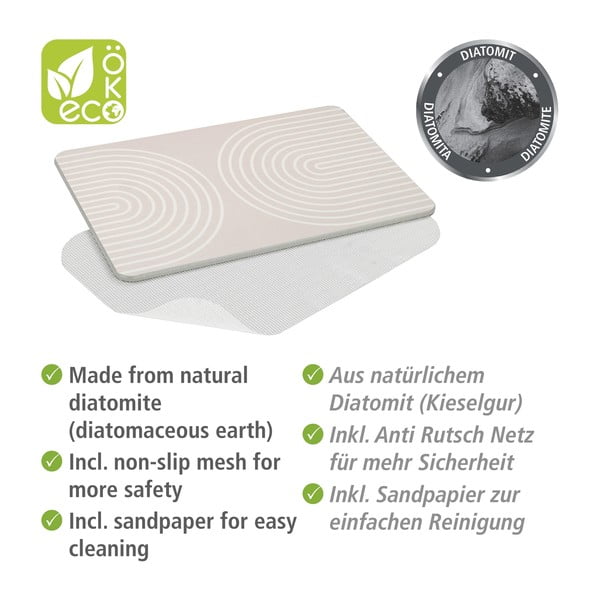 Beżowy dywanik łazienkowy okrzemkowy (z diatomitu) 39x60 cm Nazca – Wenko-image-3