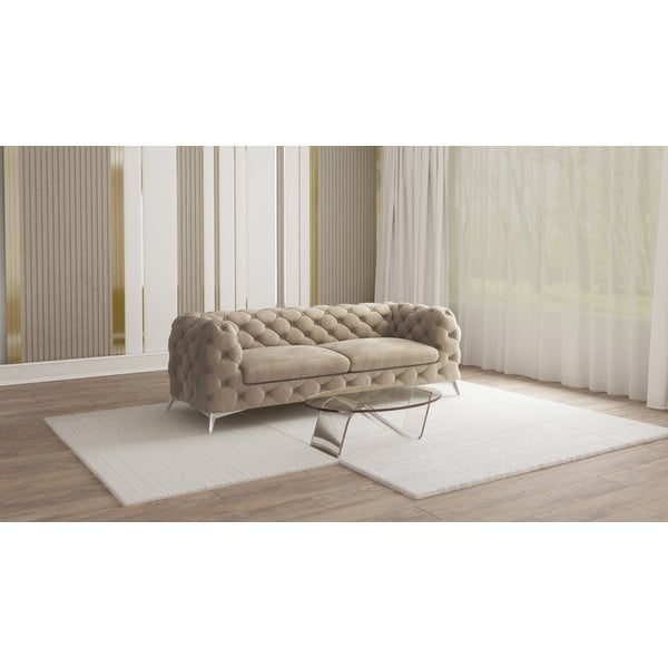 Szarobeżowa aksamitna sofa 225 cm Chelsea – Ropez-image-1