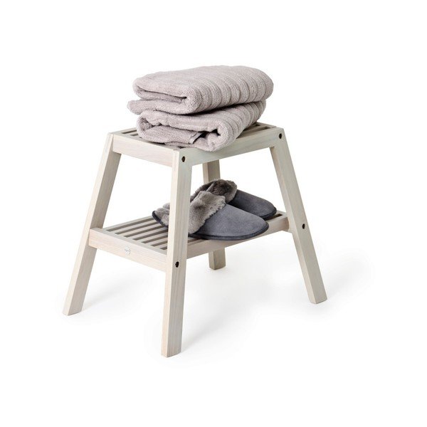 Szary stołek z drewna dębowego Wireworks Slatted Stool-image-1