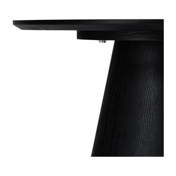 Czarny stolik w dekorze dębu ø 60 cm Tango – Furnhouse-image-3