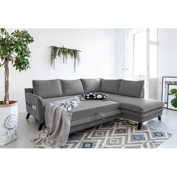 Ciemnoszary narożnik rozkładany Miuform Charming Charlie L, prawostronny-image-4