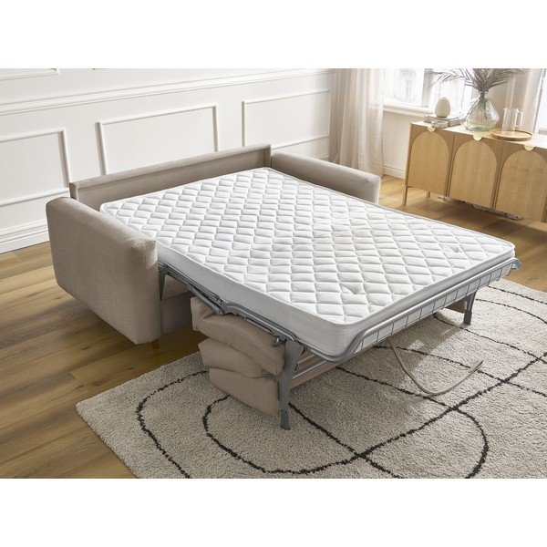 Szarobrązowa rozkładana sofa do spania 220 cm Cocoone – Bobochic Paris-image-1