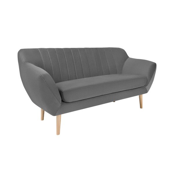 Szara aksamitna sofa Mazzini Sofas Sardaigne, 158 cm-image-2