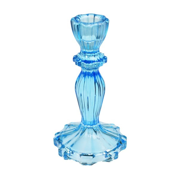 Wysoki niebieski szklany świecznik – Rex London