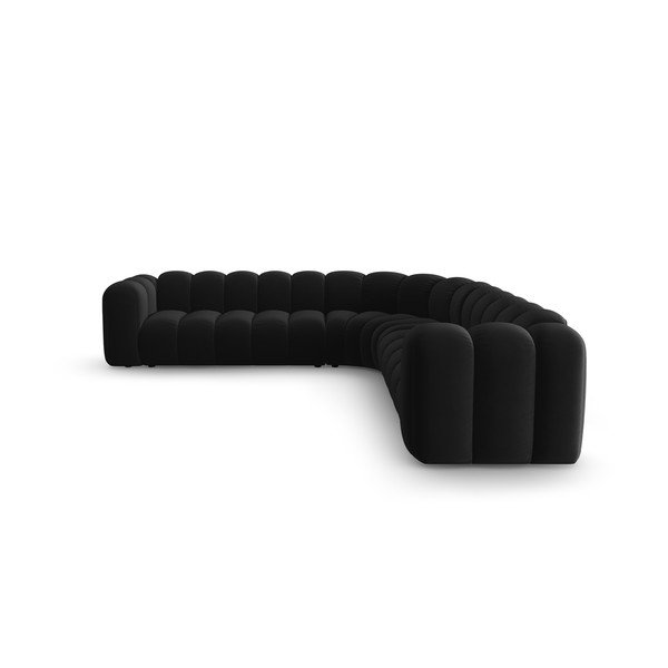 Antracytowy aksamitny narożnik modułowy Lupine – Micadoni -image-2