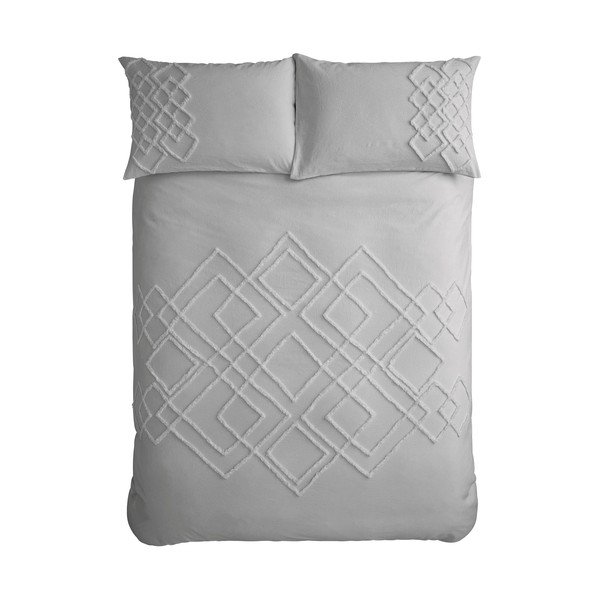 Szara bawełniana pościel Pineapple Elephant Diamond, 200x200 cm