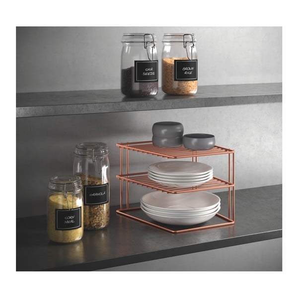 Stalowa dodatkowa półka w kolorze miedzi 25x25 cm Palio – Metaltex-image-1