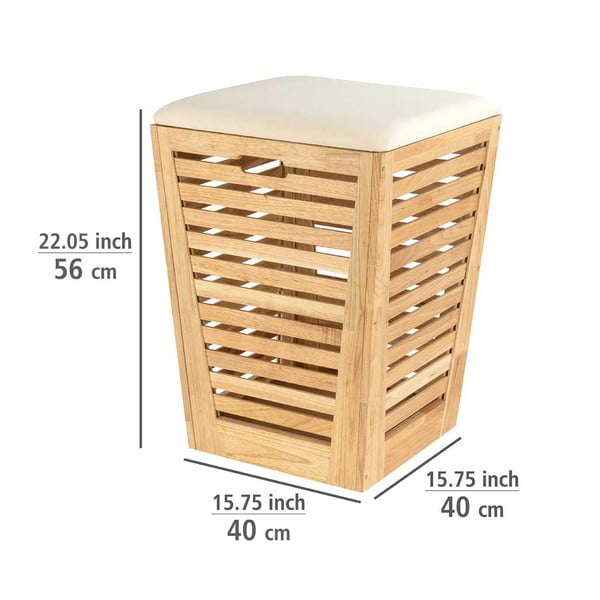 Naturalny drewniany kosz na pranie 55 l Norway – Wenko-image-3