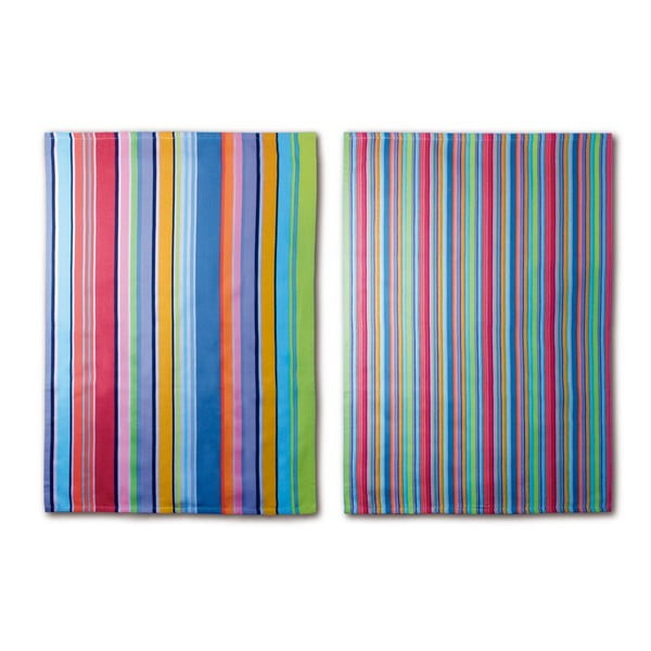 Zestaw 2 bawełnianych ścierek Remember Purple Stripes, 70x50 cm