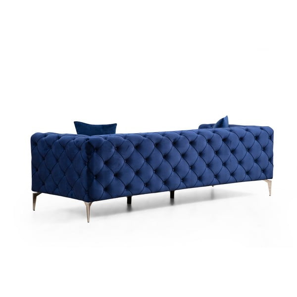 Ciemnoniebieska aksamitna sofa 237 cm Como – Artie-image-2