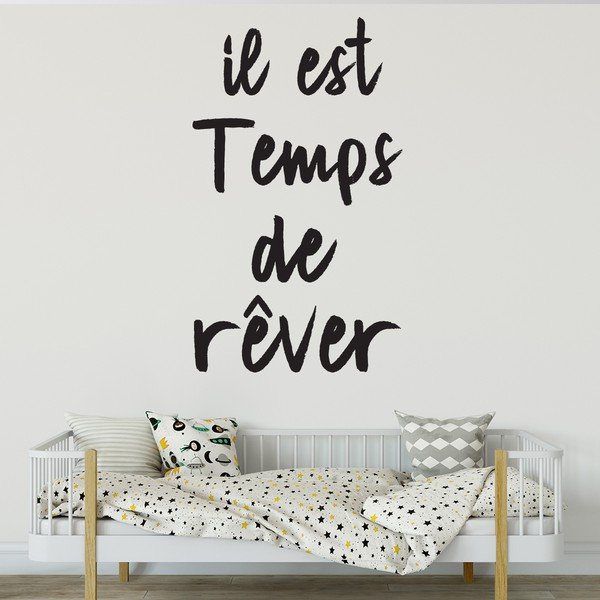 Czarna naklejka Ambiance Quote Temps De Rever-image-1