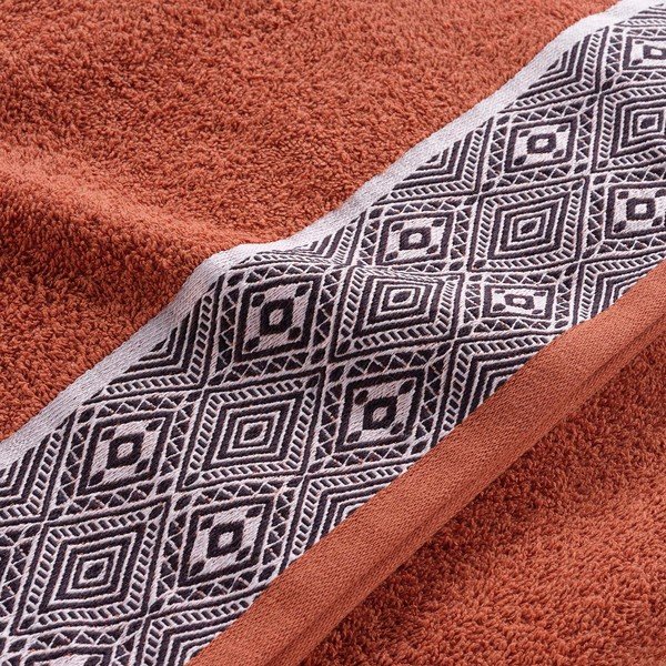 Ceglasty bawełniany ręcznik kąpielowy frotte 90x150 cm Esteban – douceur d'intérieur-image-2