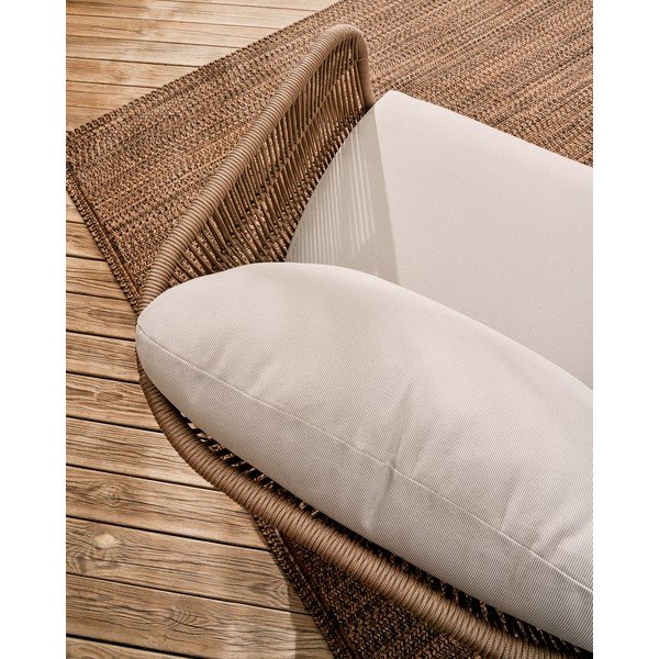 Beżowy metalowy/tapicerowany fotel ogrodowy Catalina – Kave Home-image-3