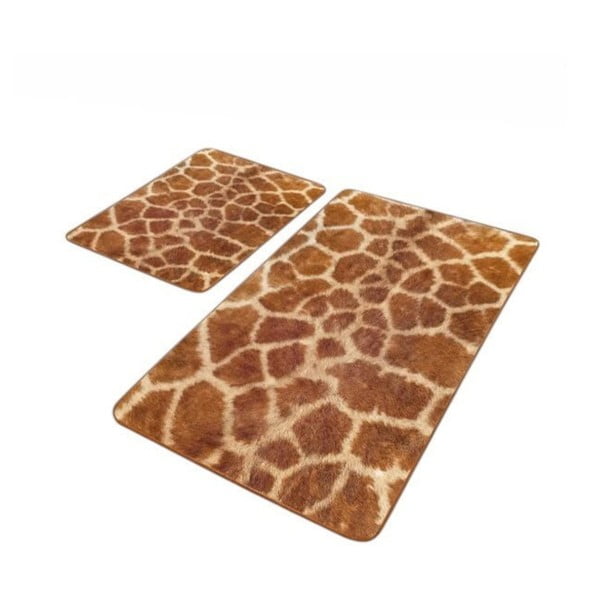 Brązowe aksamitne dywaniki łazienkowe zestaw 2 szt. 60x100 cm – Mila Home