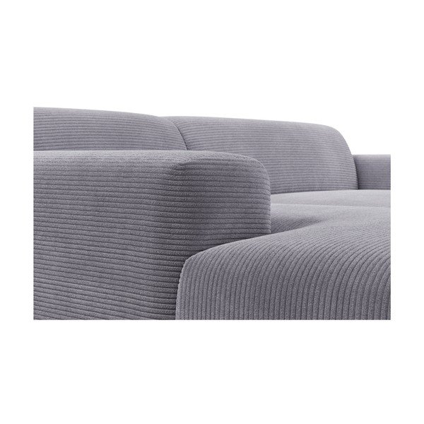 Jasnoszary sztruksowy narożnik Marie Claire Home Karen, 250 cm, lewostronny-image-1