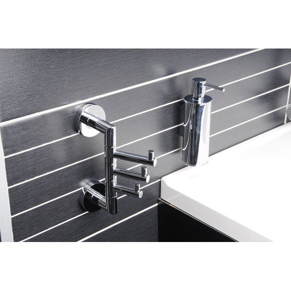 Wieszak ścienny na ręczniki z mosiądzu w kolorze srebra z połyskiem X-Round – Sapho-image-1