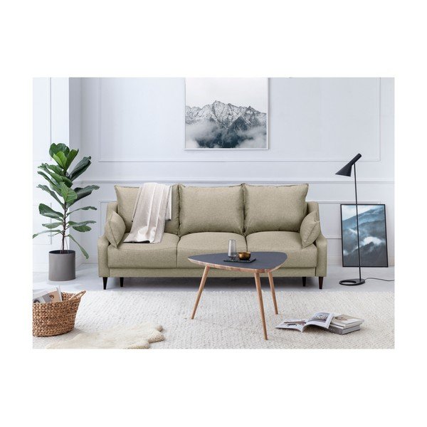 Beżowa rozkładana sofa ze schowkiem Mazzini Sofas Ancolie, 215 cm-image-3