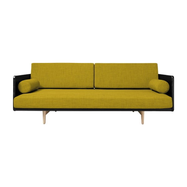 Sofa rozkładana Karup Deva Black/Raw Oak/Amarillo-image-4