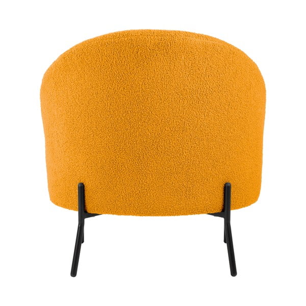 Fotel z materiału bouclé w kolorze ochry Noble – Leitmotiv-image-4