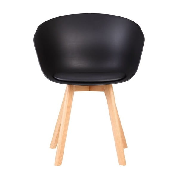 Czarne krzesło z nogami z drewna bukowego Aries Dark