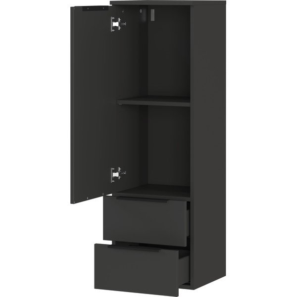 Antracytowa wysoka wisząca szafka łazienkowa 36x111 cm Crandon – Germania-image-3