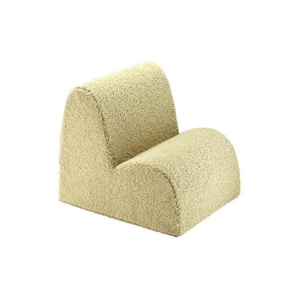 Zielony fotel dziecięcy z materiału bouclé Cloud – Wigiwama