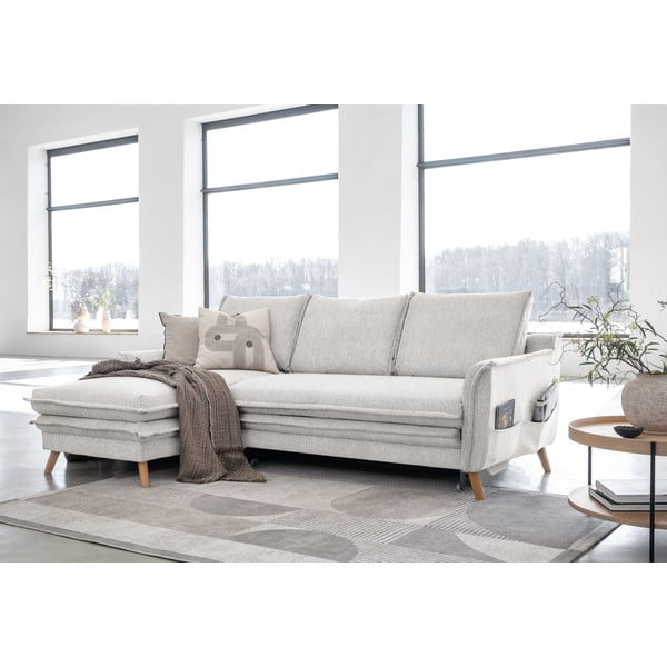 Beżowy rozkładany narożnik (lewostronny) Charming Charlie – Miuform-image-3