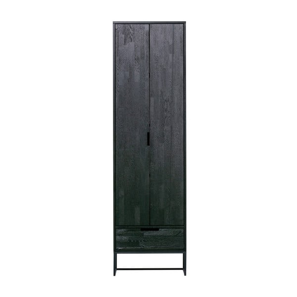 Czarna szafa z litego drewna jesionowego 60x210 cm Silas – WOOOD