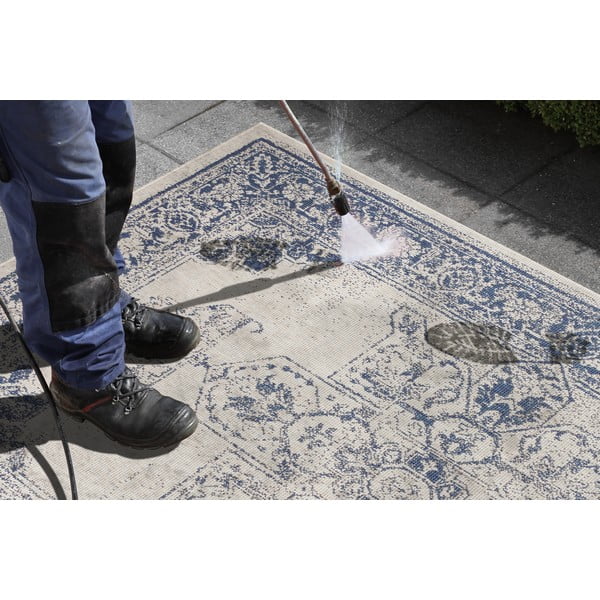 Niebiesko-kremowy dywan odpowiedni na zewnątrz NORTHRUGS Borbon, 160x230 cm-image-3