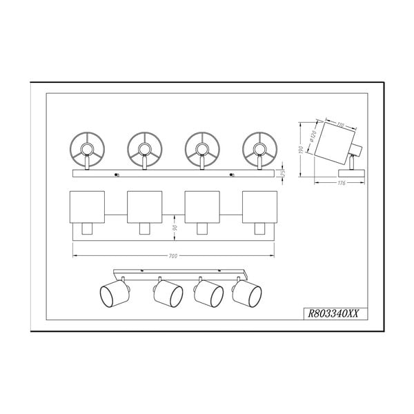 Biała lampa sufitowa na 4 żarówki Trio Spot Tommy, szer. 70 cm-image-2