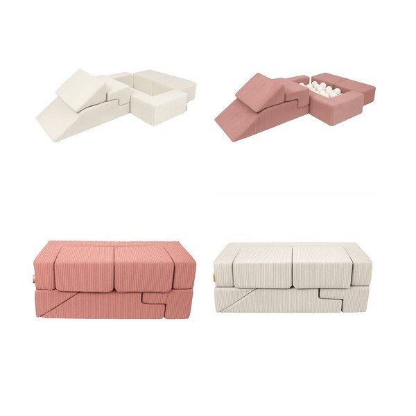 Turkusowy sztruksowy piankowy plac zabaw 6 szt. wysokość 40 cm 100x35 cm Montessori – Meowbaby-image-2