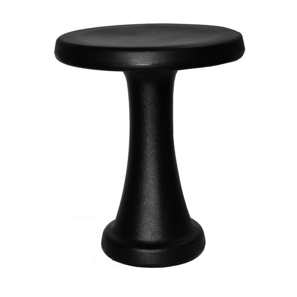Czarny stołek OneLeg, 32cm