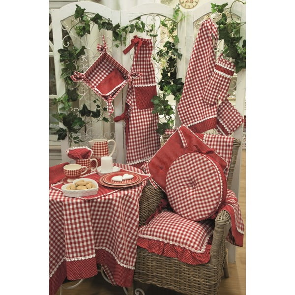 Okrągła poduszka na krzesło Basic Hearts 40 cm, czerwona-image-1