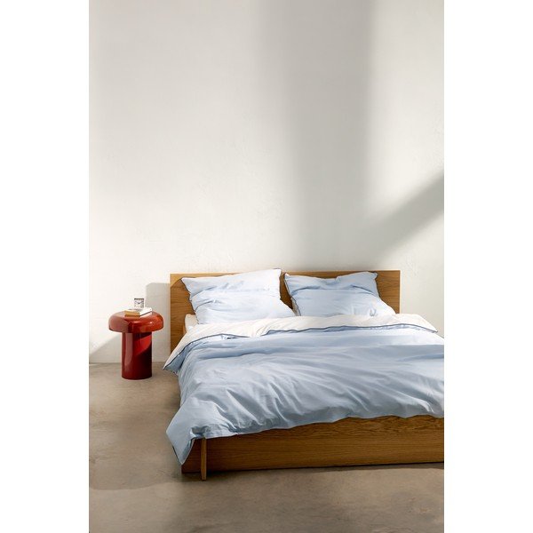 Jasnoniebieska poszwa na kołdrę jednoosobowa z satyny bawełnianej 140x200 cm Oba – noo.ma-image-3