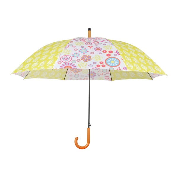 Żółty parasol z rękojeścią drewnianą Esschert Design Flowers