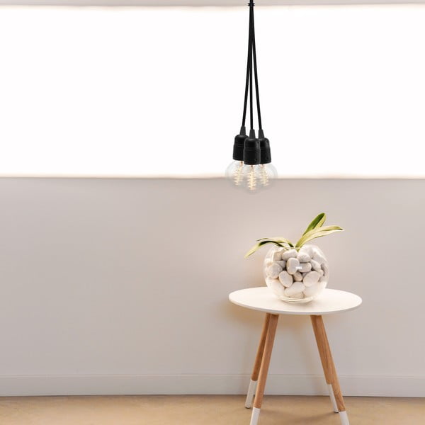 Czarna trzyramienna lampa wisząca Bulb Attack Uno Group-image-1