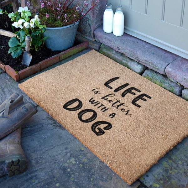 Wycieraczka z włókna kokosowego 40x60 cm Life Is Better With a Dog – Artsy Doormats-image-2