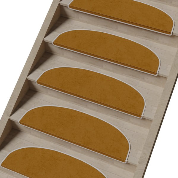Jasnobrązowe dywaniki na schody zestaw 16 szt. 20x65 cm Plain Color – Vitaus-image-1