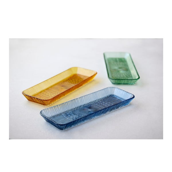 Niebieski szklany półmisek 14x38 cm Kusintha – Bitz-image-4