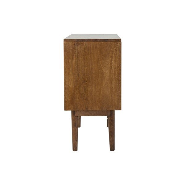 Ciemnobrązowa niska komoda z litego drewna 100x80 cm Bitika – Light & Living-image-3